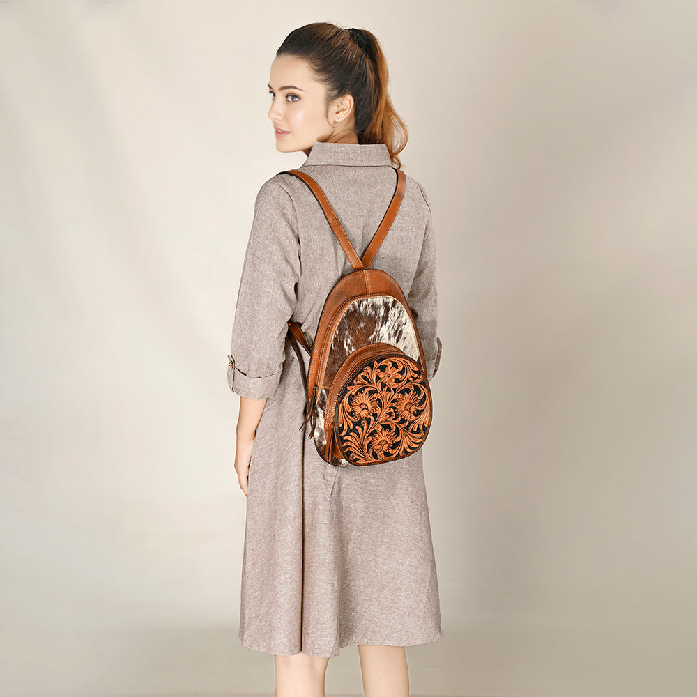 American Darling ADBGA507 Hand Tooled Hair-On Genuine Leather Women Bag Western Handbag Purse