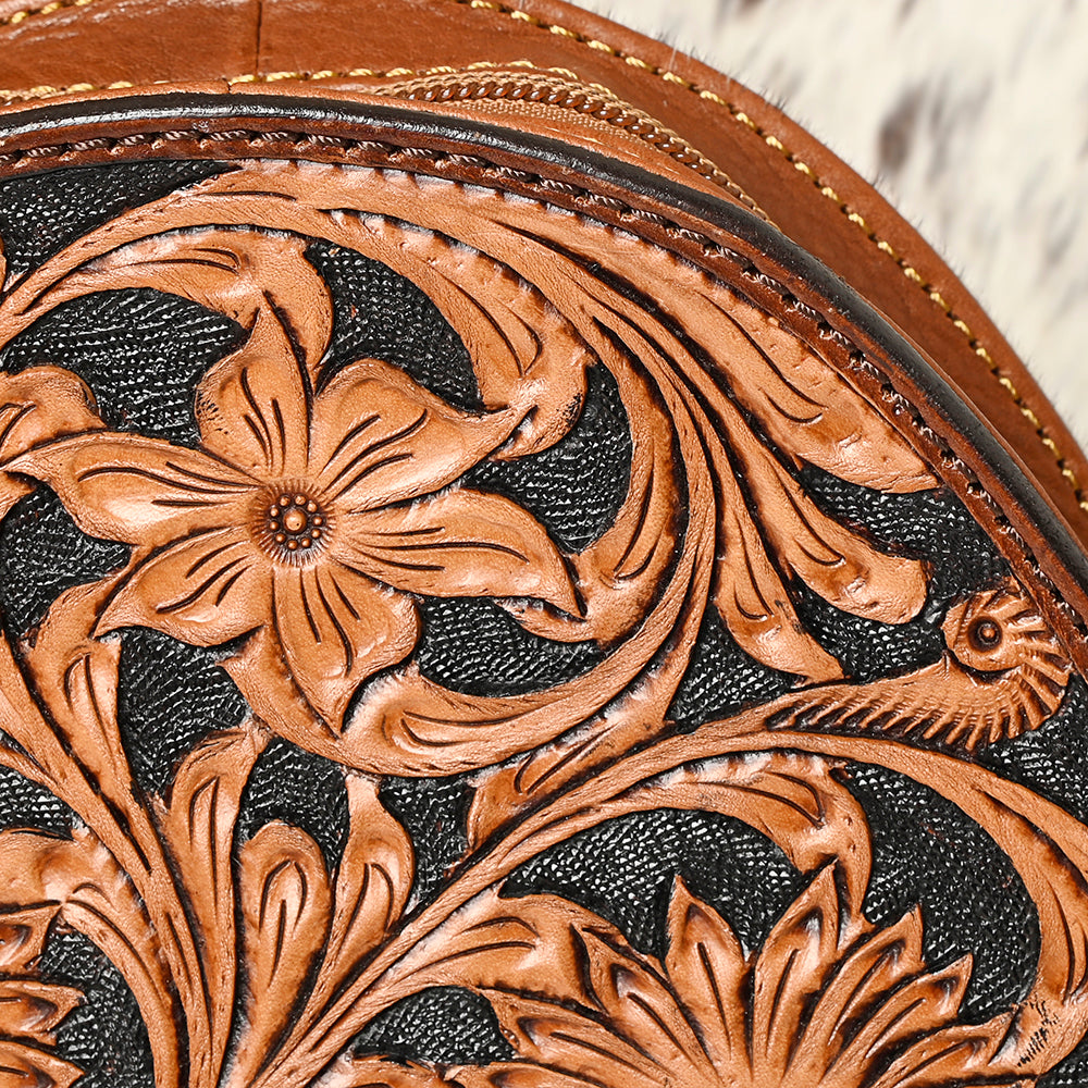 American Darling ADBGA507 Hand Tooled Hair-On Genuine Leather Women Bag Western Handbag Purse