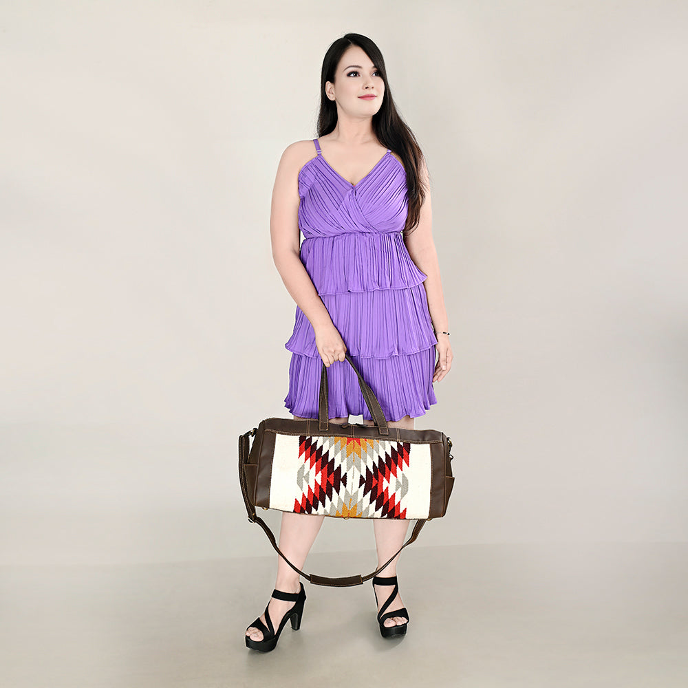 OHLAY OHA102A DUFFEL Upcycled Wool Genuine Leather women bag western handbag purse