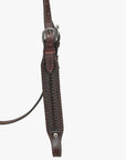 HILASON Western Horse Genuine Leather Hand Tooled Headstall Breast Collar Brown