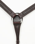 HILASON Western Horse Genuine Leather Hand Tooled Headstall Breast Collar Brown