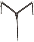 HILASON Western Horse Genuine Leather Hand Tooled Headstall Breast Collar Brown