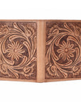 BAR H EQUINE Genuine Leather Hand Carved Rodeo Bifold Wallet For Men Women