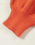 Halloween Pumpkin Face Drop Shoulder Sweater
