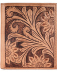 BAR H EQUINE Genuine Leather Hand Carved Rodeo Bifold Wallet For Men Women