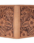 BAR H EQUINE Genuine Leather Hand Carved Rodeo Bifold Wallet For Men Women