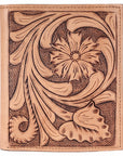 BAR H EQUINE Genuine Leather Hand Carved Rodeo Bifold Wallet For Men Women