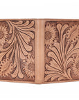 BAR H EQUINE Genuine Leather Hand Carved Rodeo Bifold Wallet For Men Women