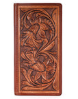 BAR H EQUINE Genuine Leather Hand Carved Rodeo Bifold Wallet For Men Women
