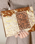 ADBG1396 American Darling Hand Tooled Hair On Genuine Leather Women Bag Western Handbag Purse