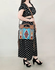 OHLAY HOBO Hand Tooled Upcycled Wool  Genuine Leather women bag western handbag purse