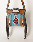 OHLAY HOBO Hand Tooled Upcycled Wool  Genuine Leather women bag western handbag purse