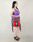 OHLAY HOBO Hand Tooled Upcycled Wool  Genuine Leather women bag western handbag purse