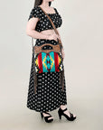 OHLAY HOBO Hand Tooled Upcycled Wool  Genuine Leather women bag western handbag purse