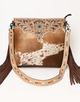 OHLAY OHG123 Cross Body Hand Tooled Hair-On Genuine Leather women bag western handbag purse