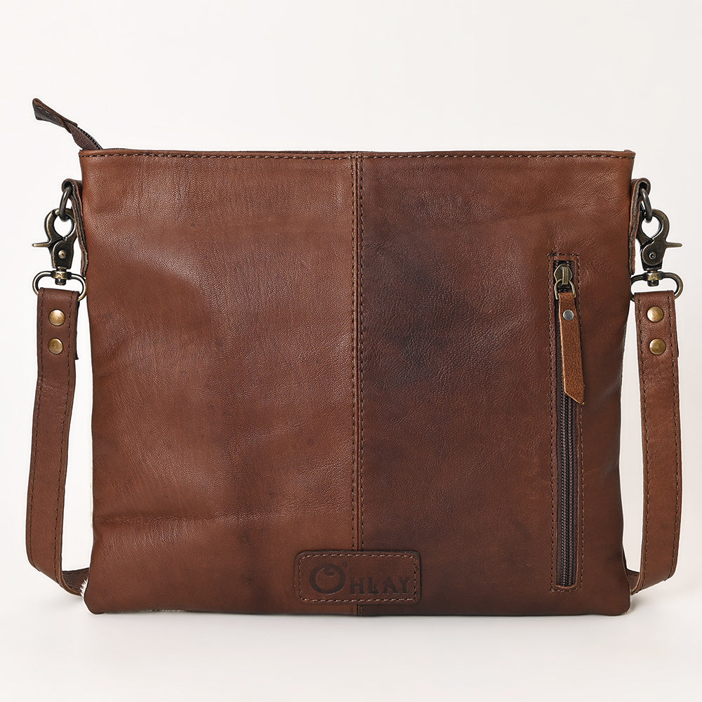 Ohlay Bags OHG129 Cross Body I Hand Tooled Hair-On Genuine Leather Women Bag Western Handbag Purse