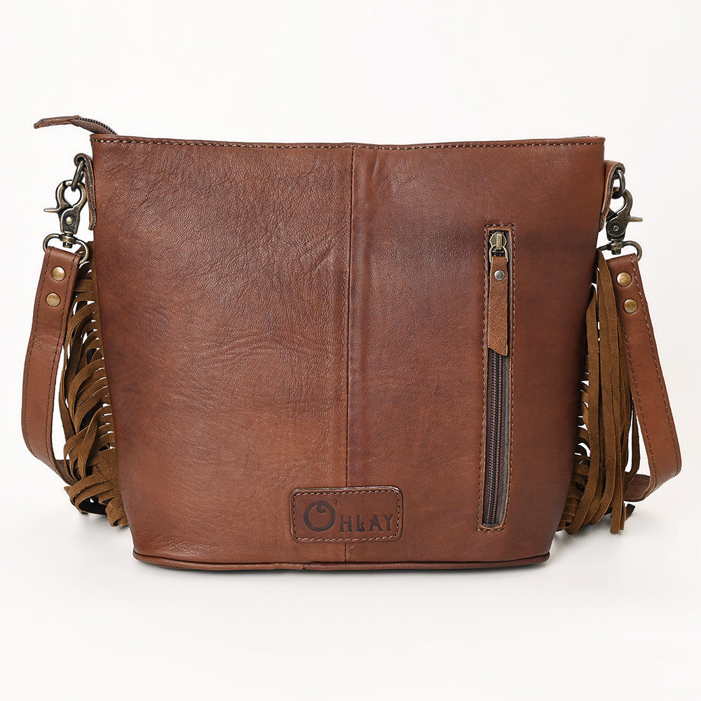 Ohlay Bags OHG130 Cross Body I Hand Tooled Hair-On Genuine Leather Women Bag Western Handbag Purse