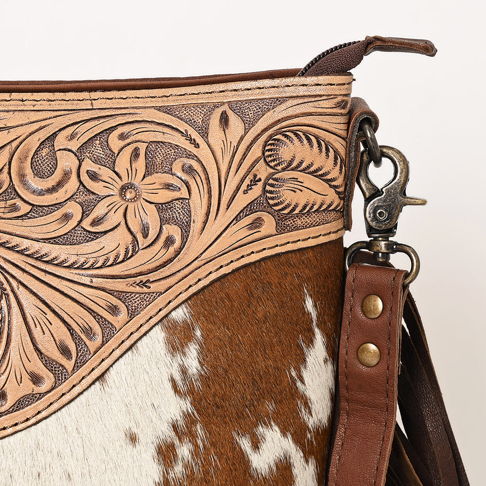 Ohlay Bags OHG130 Cross Body I Hand Tooled Hair-On Genuine Leather Women Bag Western Handbag Purse