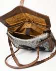 American Darling ADBG1397 Cross Body Hand Tooled Hair On Genuine Leather women bag western handbag purse