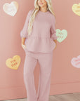 Makenna Texture Ruffle Hem Set