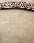 HILASON Western Horse Leather Headstall & Breast Collar Set Floral Roughout Dark Brown