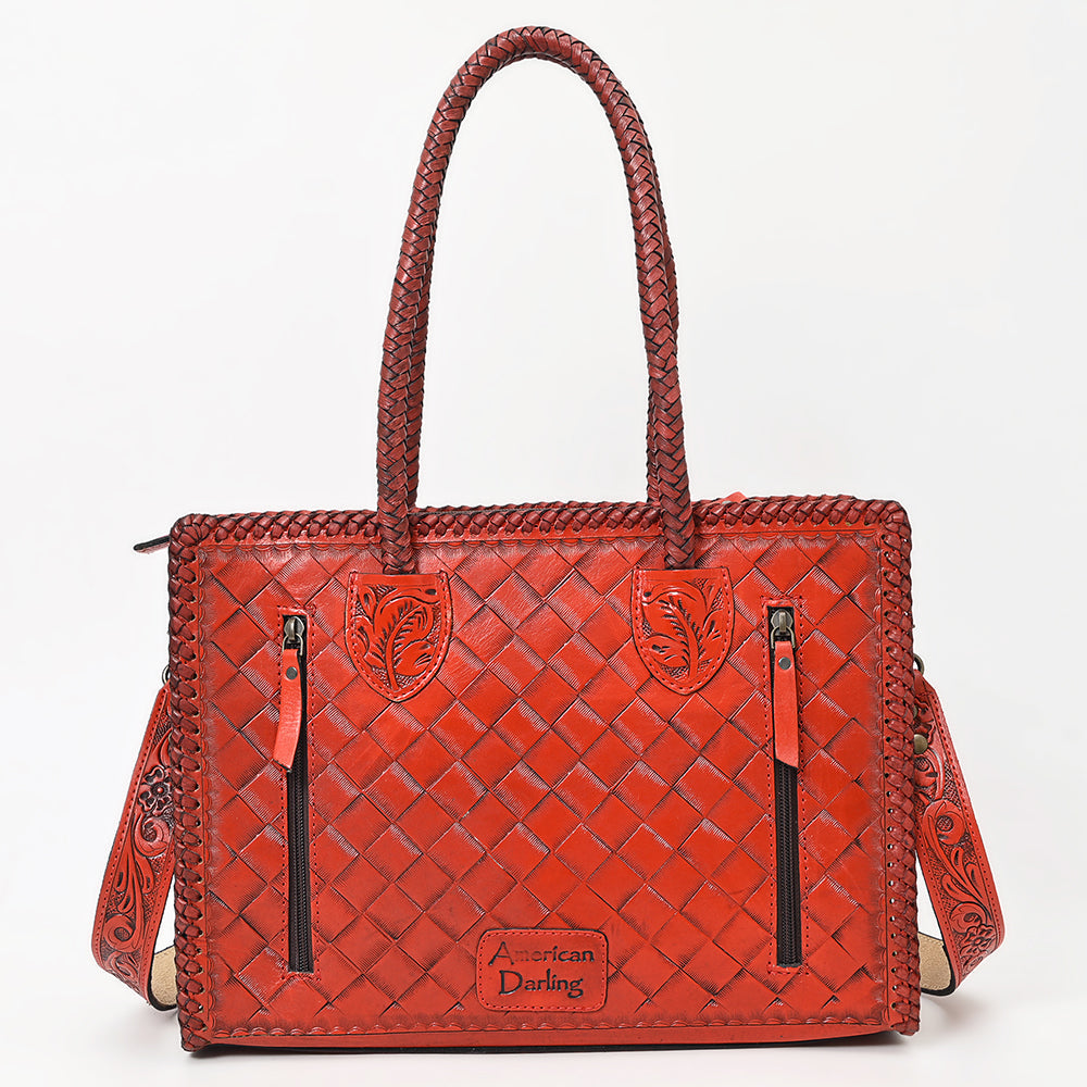 American Darling ADBG1412A Tote Hand Tooled Genuine Leather Women Bag Western Handbag Purse