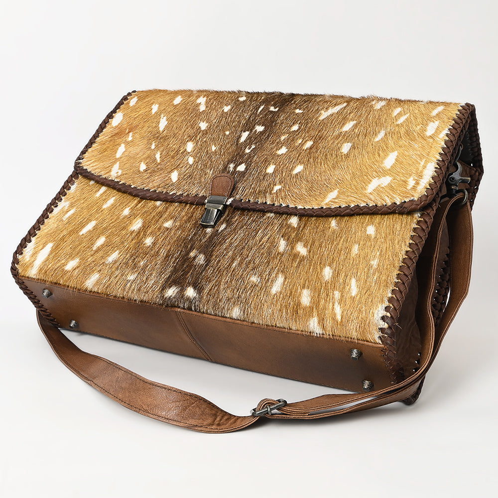 ADBG1420 Briefcase Hair On Genuine Leather Women Bag Western Handbag Purse