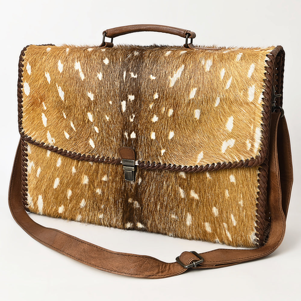 ADBG1420 Briefcase Hair On Genuine Leather Women Bag Western Handbag Purse