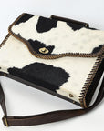 American Darling Adbgm377 Briefcase Hair-On Genuine Leather Women Bag Western Handbag Purse
