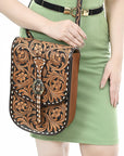 American Darling Adbga522 Cross Body I Hand Tooled Genuine Leather Women Bag Western Handbag Purse