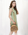 ADBGZ809 American Darling CANTEEN Hand Tooled Genuine Leather women bag western handbag purse