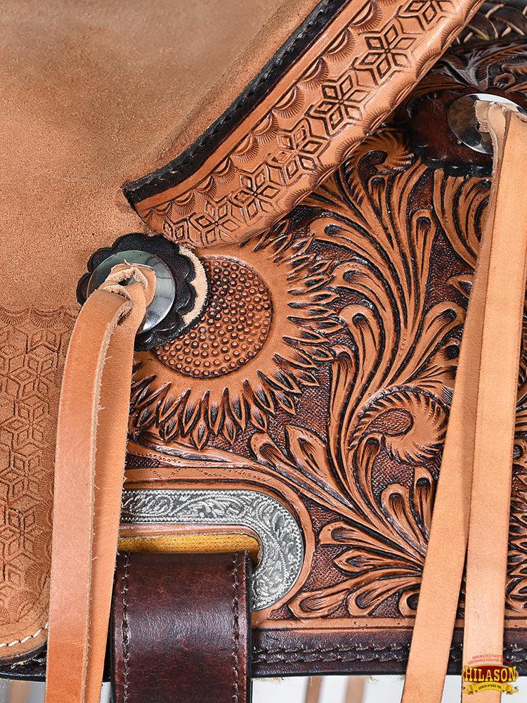 HILASON Western Horse Saddle American Leather Trail Barrel Brown
