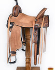 HILASON Western Horse Saddle American Leather Trail Barrel Brown