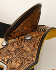 HILASON Western Horse Saddle American Leather Trail Barrel Brown