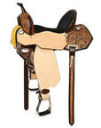 HILASON Western Horse Saddle American Leather Trail Barrel Brown