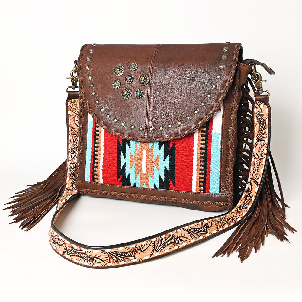 American Darling Saddle Blanket Genuine Leather Women Bag Western Handbag Purse