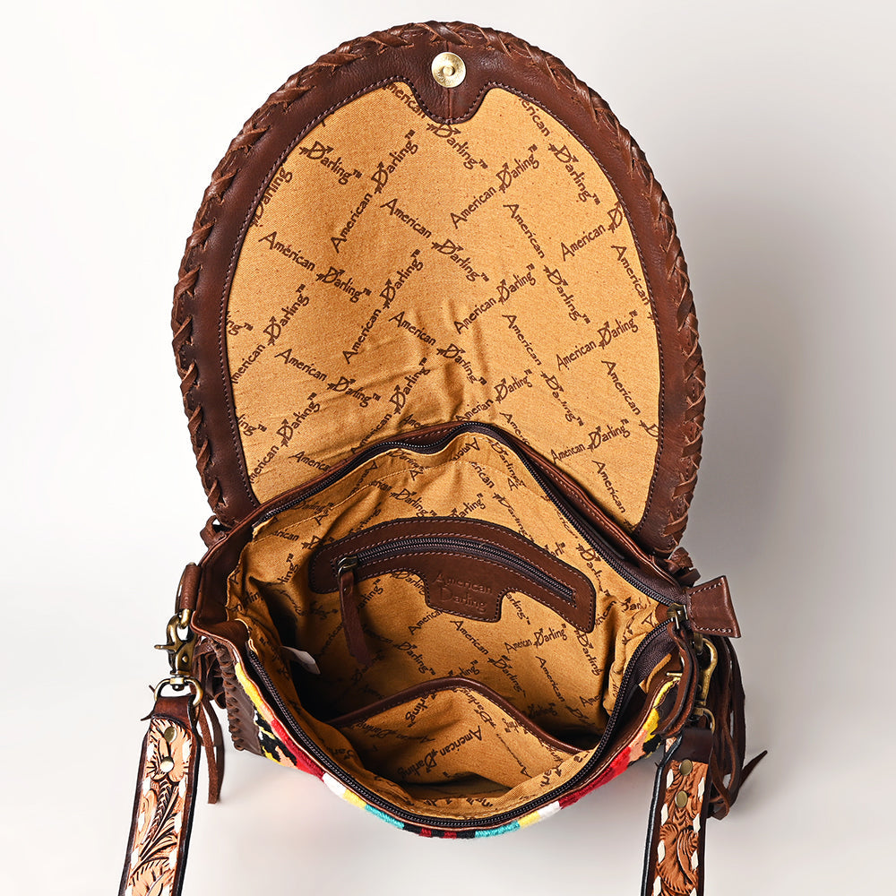 American Darling Saddle Blanket Genuine Leather Women Bag Western Handbag Purse