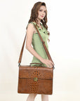 American Darling ADBG1430 Cross Body Crocodile Embossed Genuine Leather women bag western handbag purse
