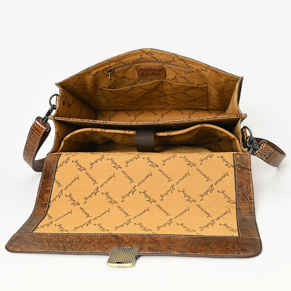 American Darling ADBG1430 Cross Body Crocodile Embossed Genuine Leather women bag western handbag purse