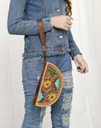 American Darling Hand Tooled Genuine Leather women bag western handbag purse