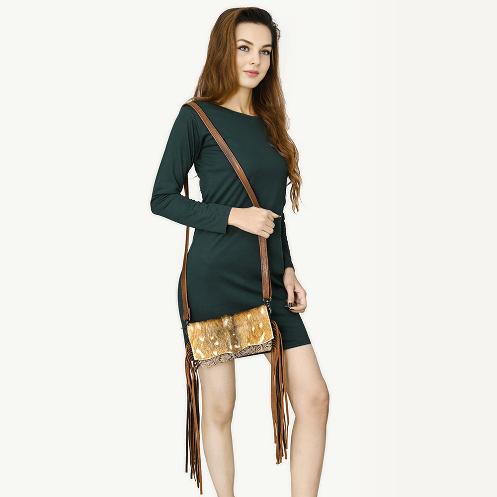 American Darling ADBG1434 Cross Body Hair On Genuine Leather women bag western handbag purse