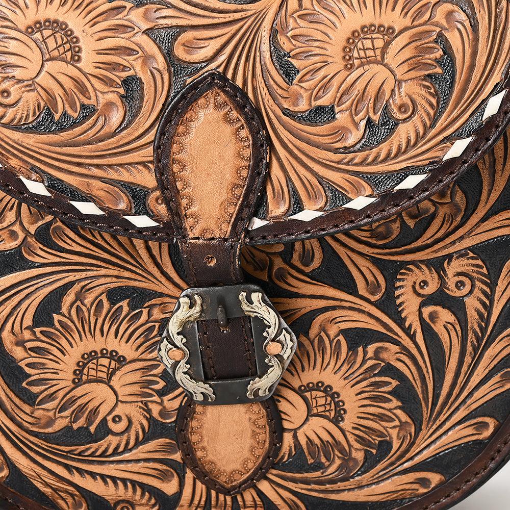 American Darling Adbga529 Small Crossbody Hand Tooled Genuine Leather Women Bag Western Handbag Purse