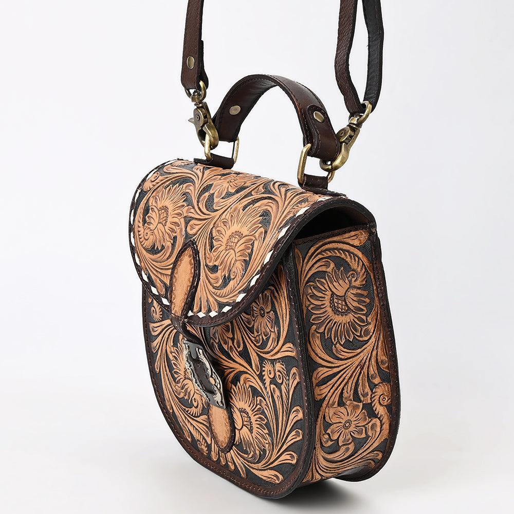 American Darling Adbga529 Small Crossbody Hand Tooled Genuine Leather Women Bag Western Handbag Purse