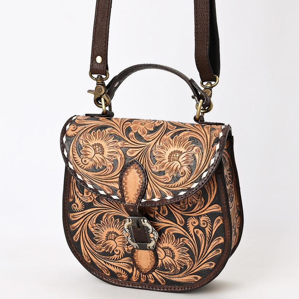 American Darling Adbga529 Small Crossbody Hand Tooled Genuine Leather Women Bag Western Handbag Purse