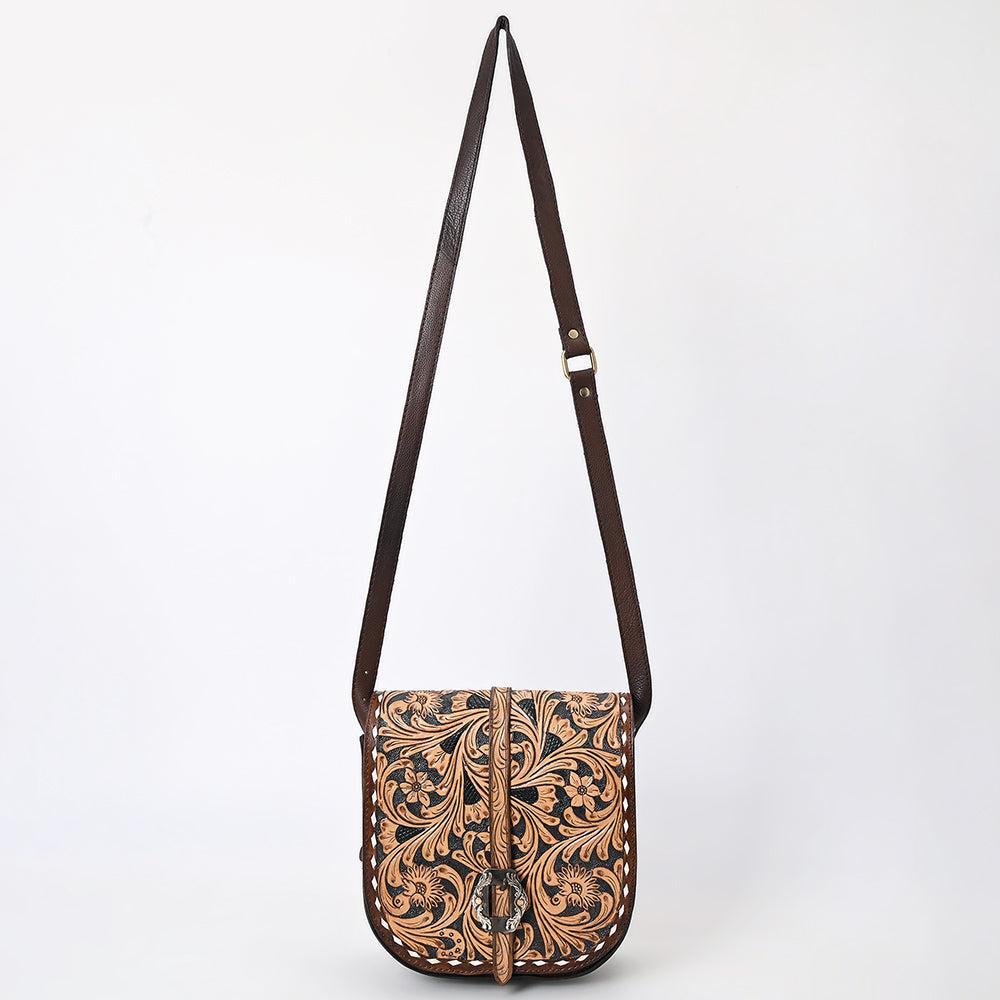 American Darling Adbga530 Small Crossbody Hand Tooled Genuine Leather Women Bag Western Handbag Purse