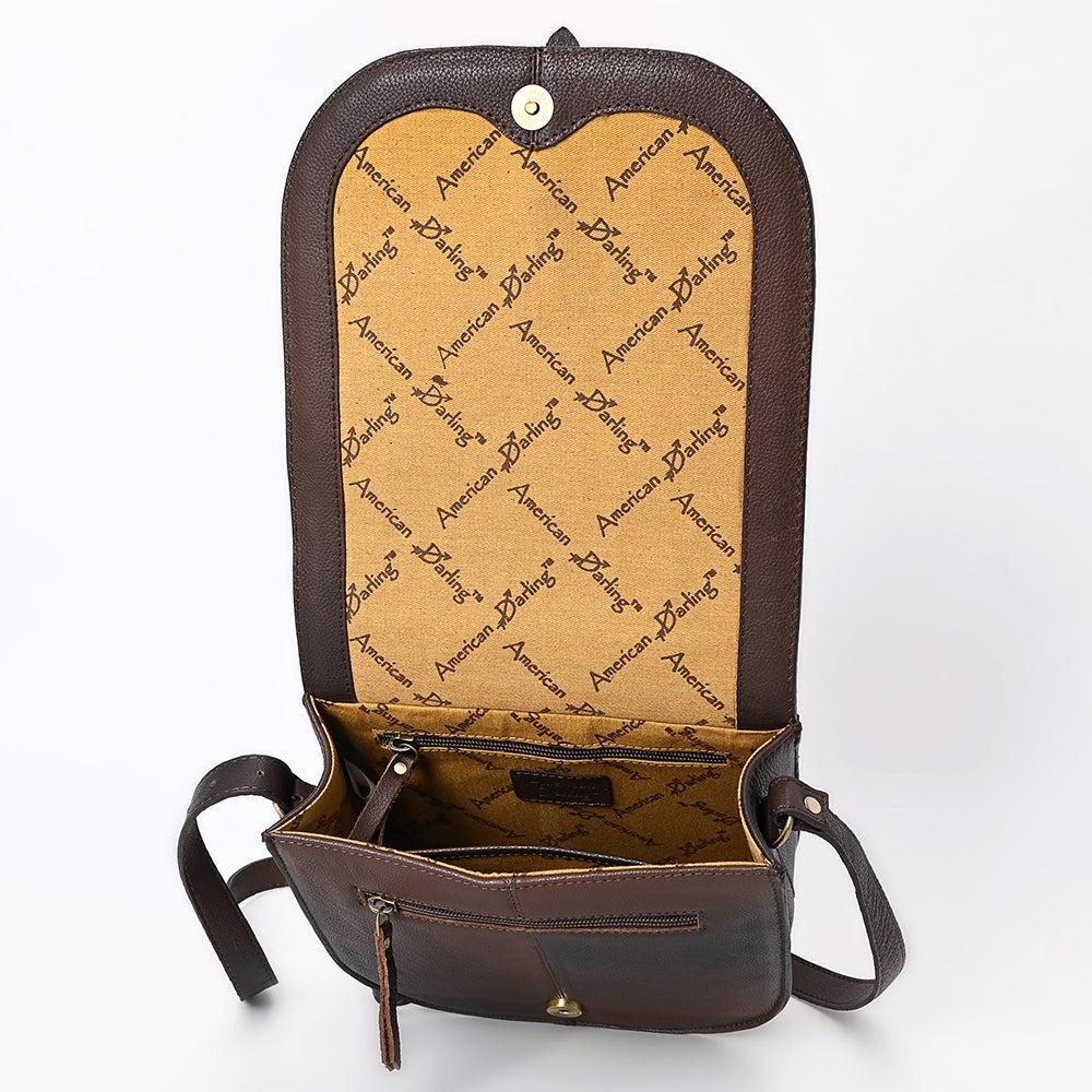 American Darling Adbga530 Small Crossbody Hand Tooled Genuine Leather Women Bag Western Handbag Purse
