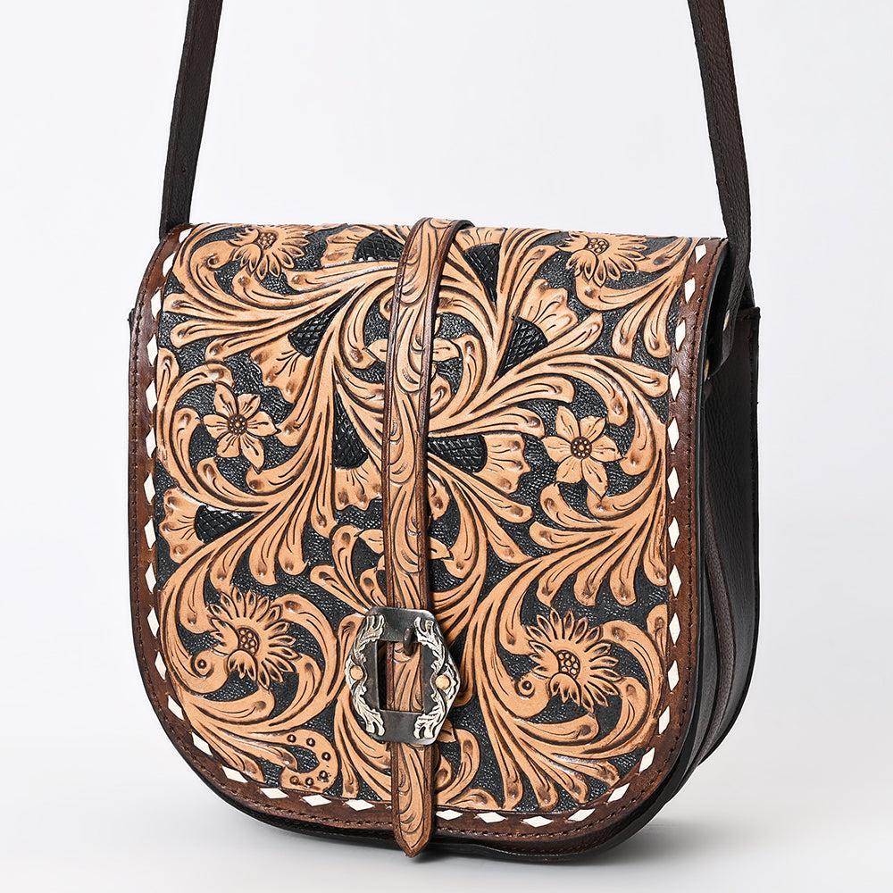 American Darling Adbga530 Small Crossbody Hand Tooled Genuine Leather Women Bag Western Handbag Purse