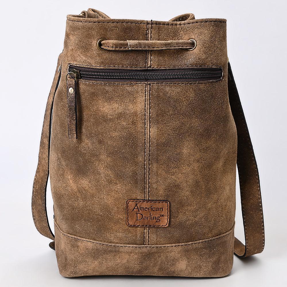 American Darling Adbga532 Bucket Hand Tooled Genuine Leather Women Bag Western Handbag Purse