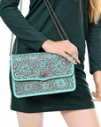 American Darling Crossbody  Hand Tooled Genuine Leather women bag western handbag purse