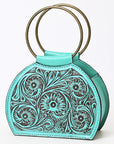 Clutch Hand Tooled Genuine Leather women bag western handbag purse